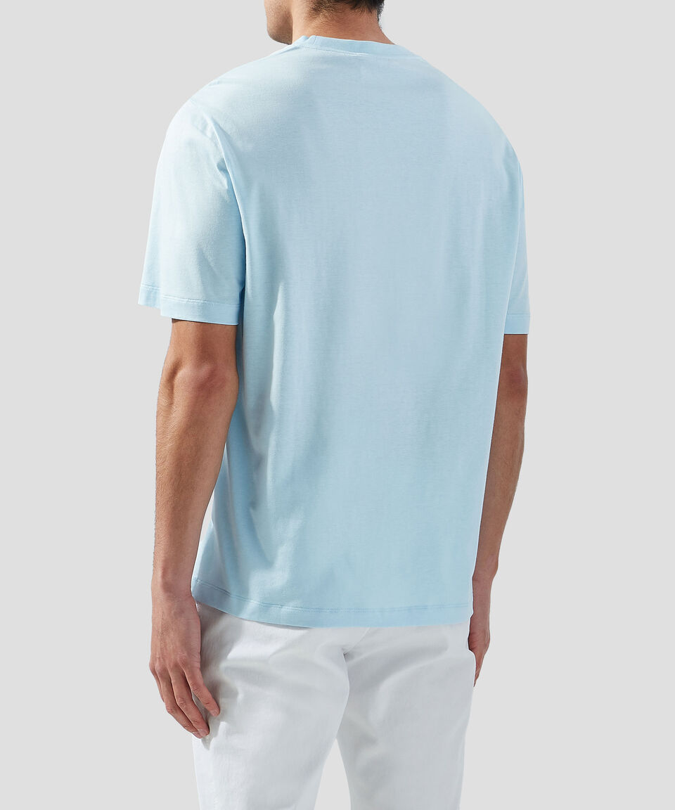 Versace Playera de cuello redondo y manga corta estampada Hombre Venta caliente