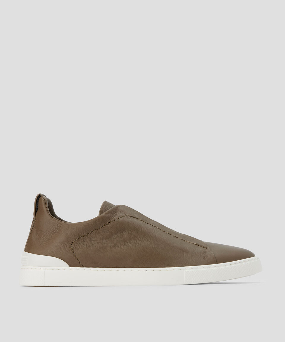 Zegna Tenis casuales en piel Triple Stitch Hombre