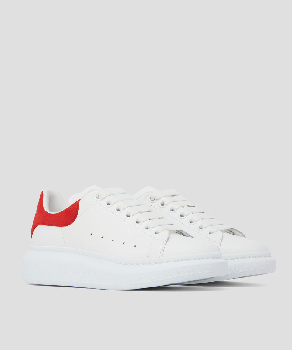 McQueen Tenis casuales con plataforma Oversized Lust Red en piel blancos Hombre Último día