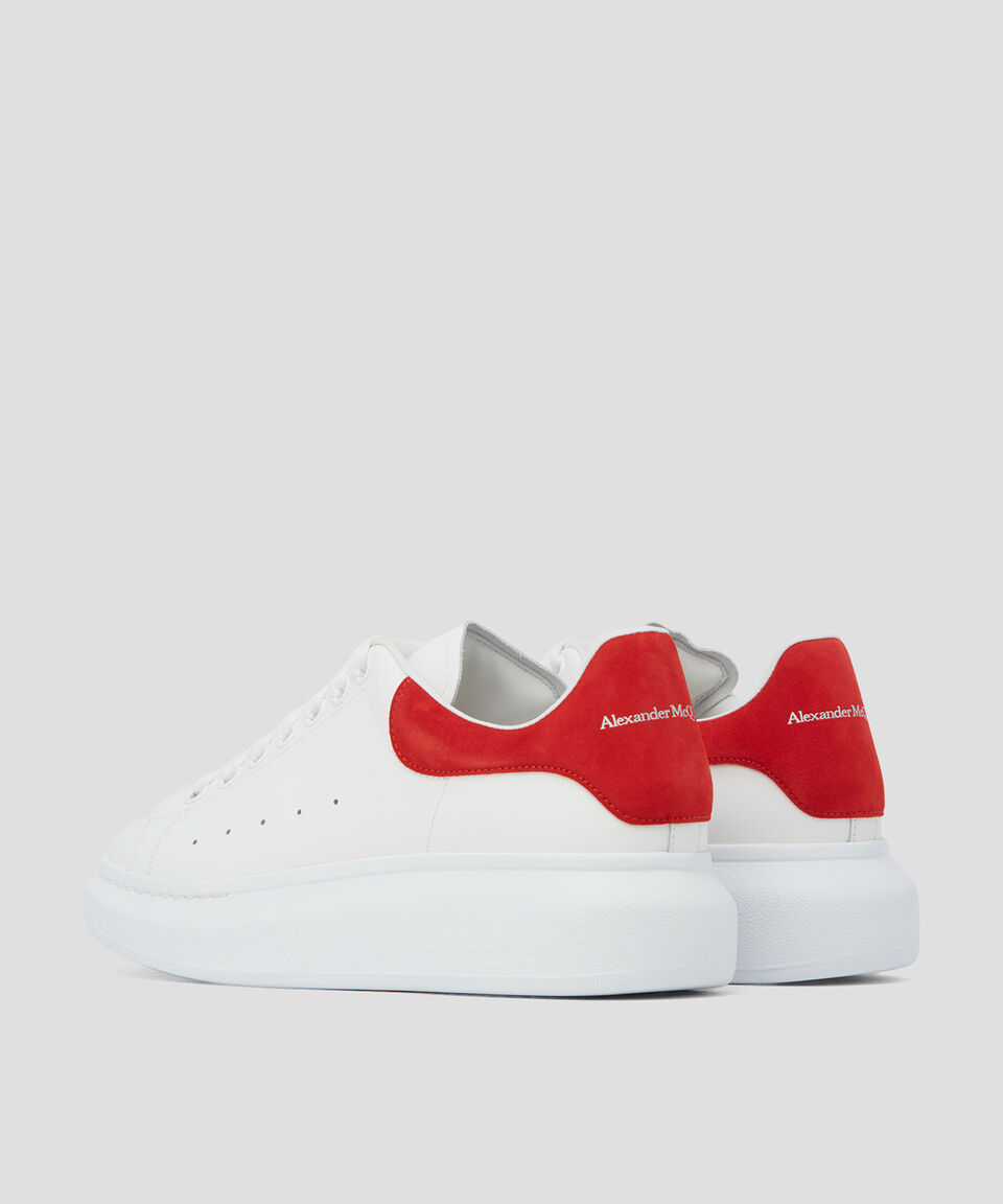 McQueen Tenis casuales con plataforma Oversized Lust Red en piel blancos Hombre Último día