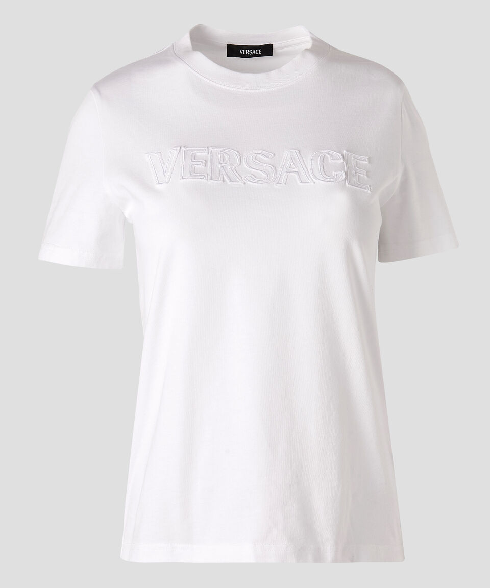 Versace Playera con logo de manga corta Mujer Rebajas de fin de temporada