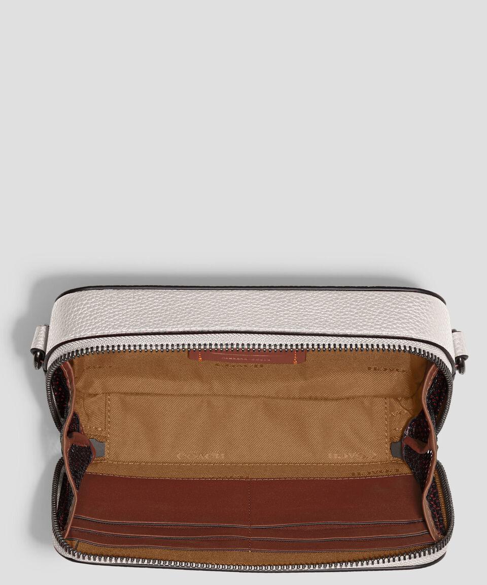 Coach Bolso Crossbody Charter Slim en piel blanco granulado Hombre Superdescuento