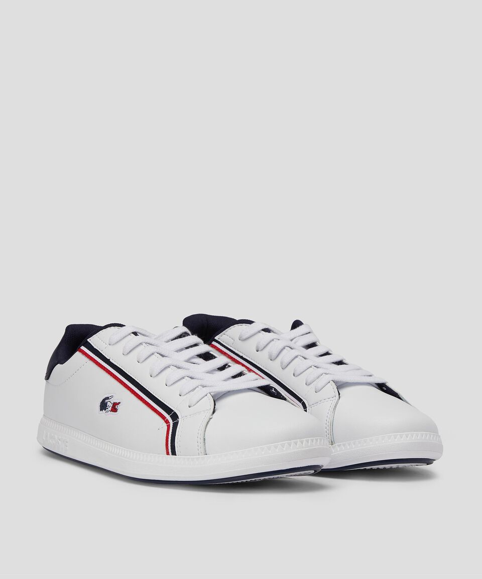 Lacoste Tenis casuales Graduate en piel blancos Hombre Ofertas de temporada