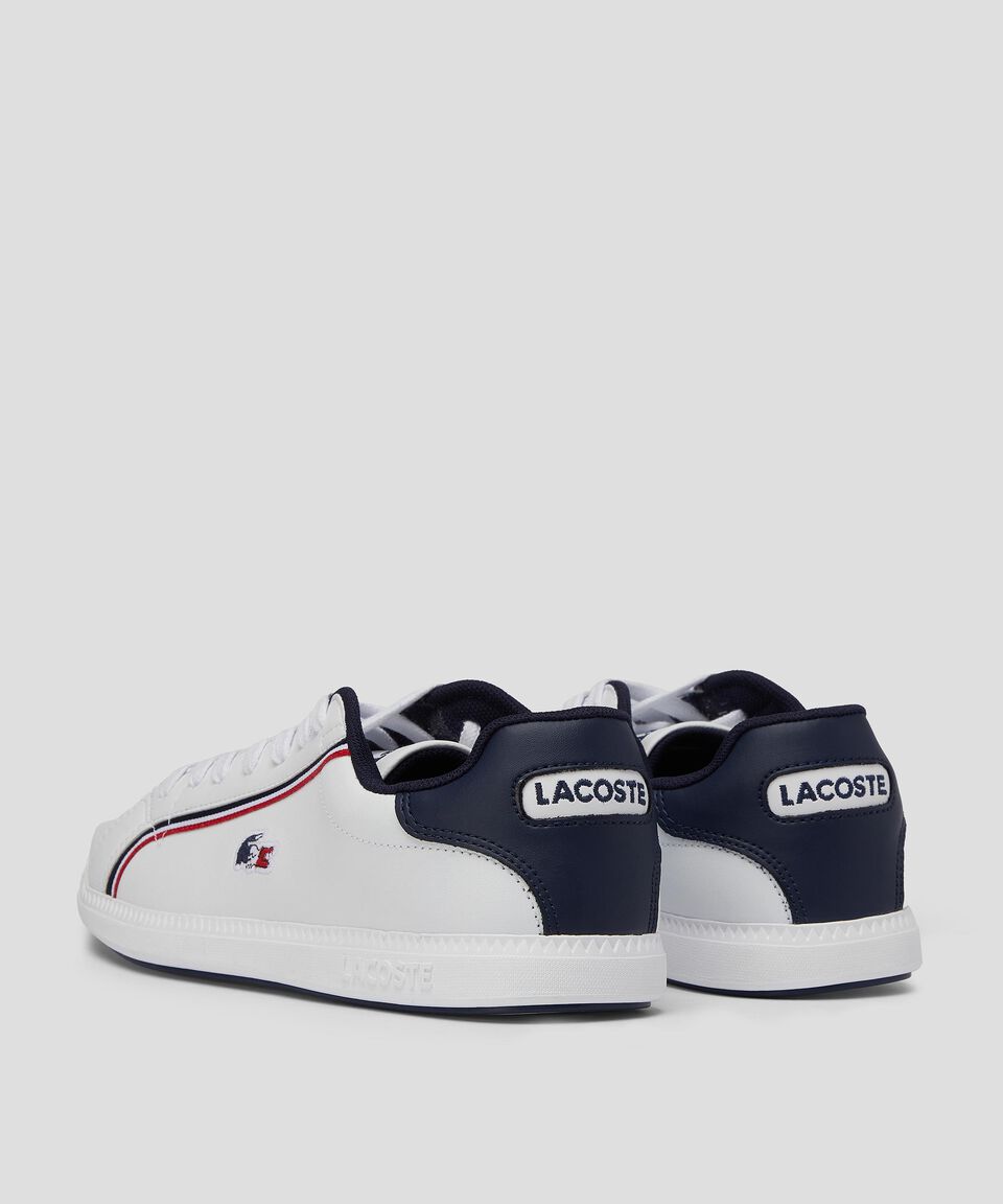 Lacoste Tenis casuales Graduate en piel blancos Hombre Ofertas de temporada
