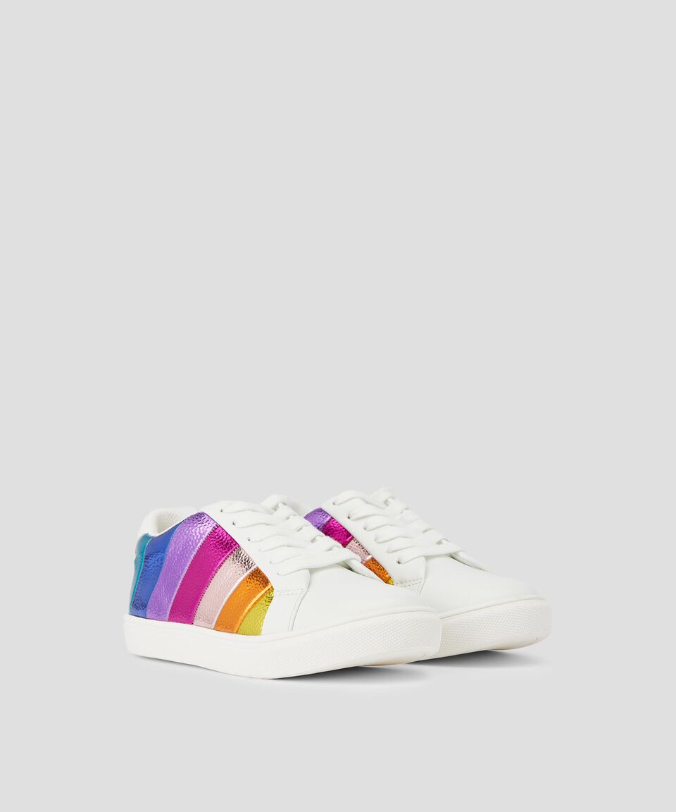 Kurt Geiger Tenis de piel Mini Lane con franjas metalizadas Niña Promoción trimestral