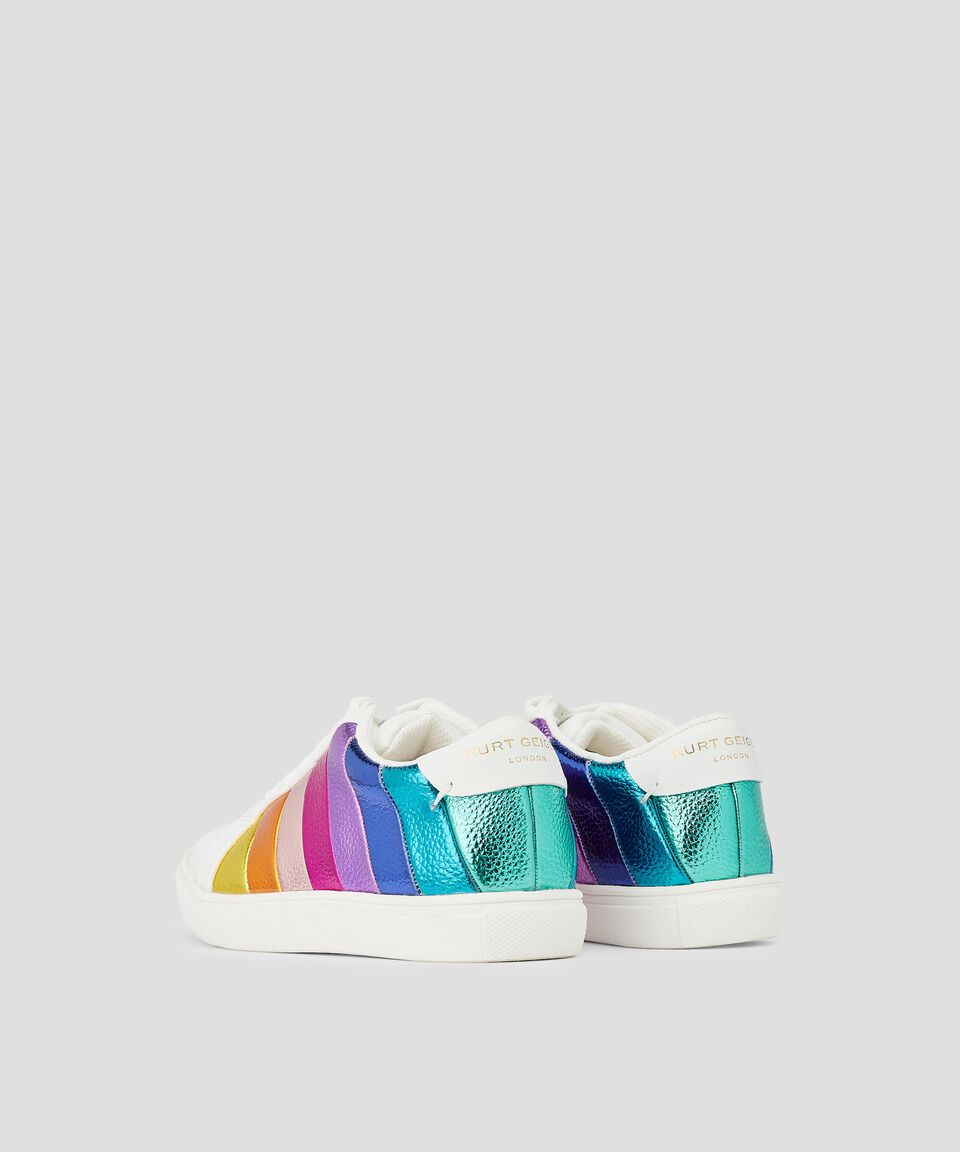 Kurt Geiger Tenis de piel Mini Lane con franjas metalizadas Niña Promoción trimestral
