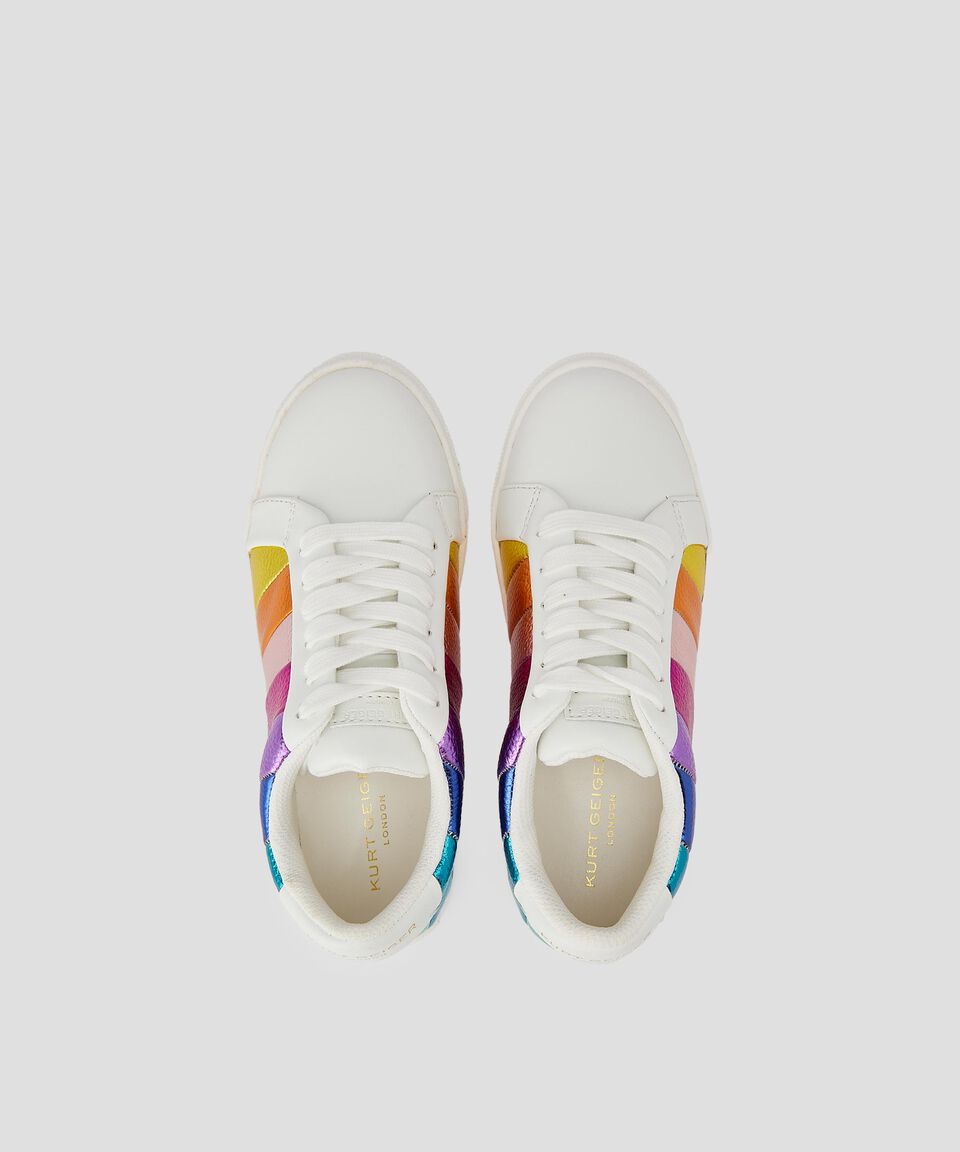 Kurt Geiger Tenis de piel Mini Lane con franjas metalizadas Niña Promoción trimestral