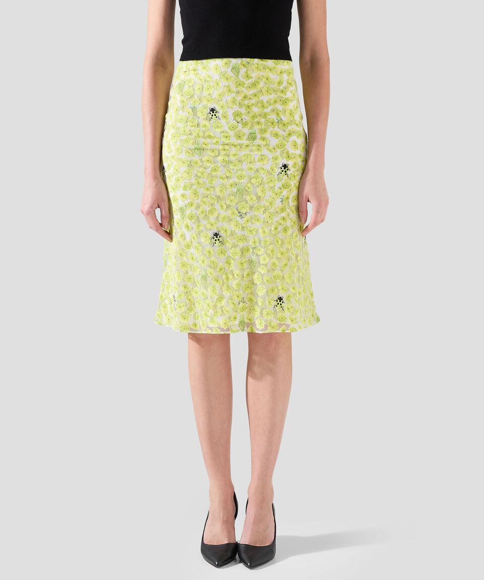 Versace Falda midi Strawberry Devore Mujer