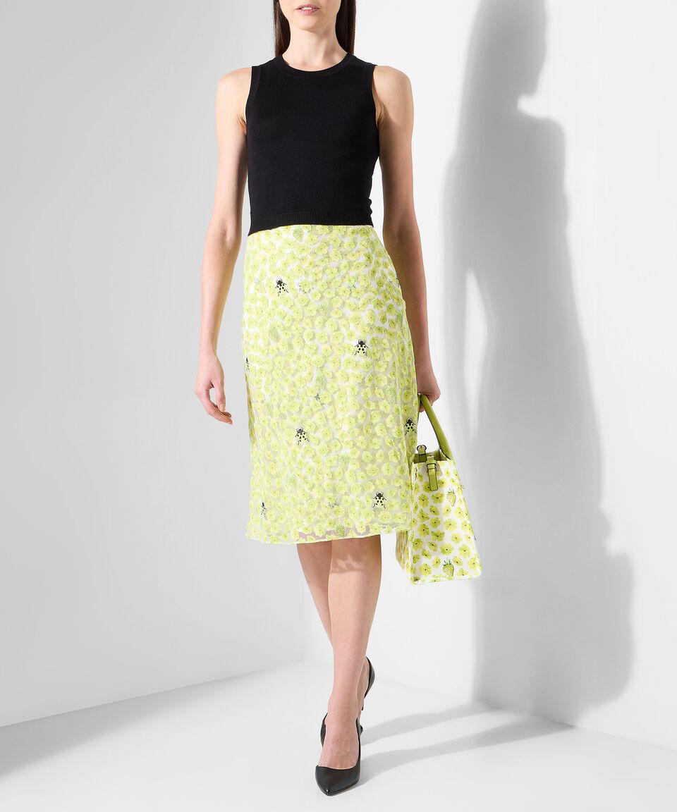 Versace Falda midi Strawberry Devore Mujer Superdescuento