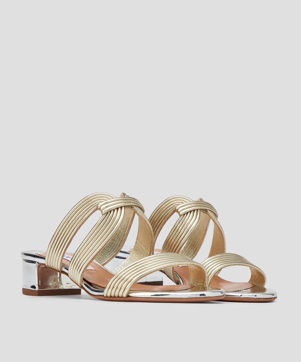 Aquazzura Sandalias de tacón bajo ancho Esencia Mujer Ahorra y exporta