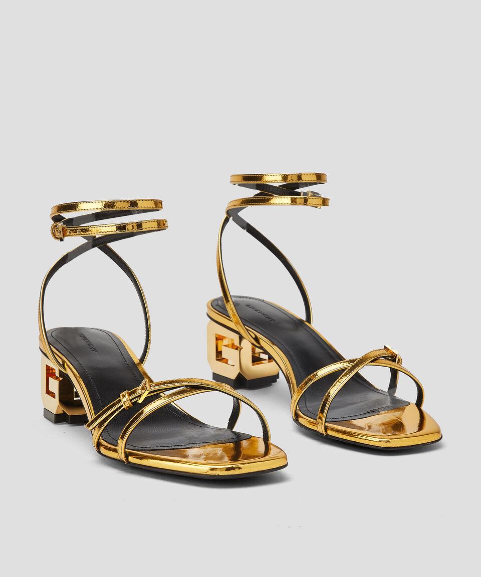 Givenchy Sandalias de tacón mediano cuadrado G Cube Strap en piel Mujer En oferta