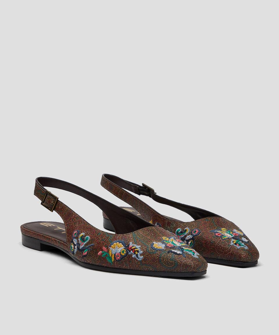 Etro Flats Slingback Paron Etro Brown en piel Mujer Libre de impuestos