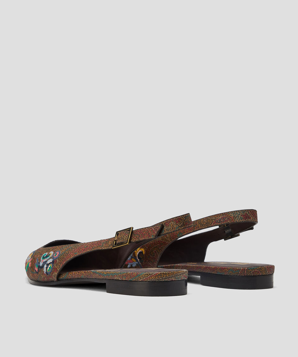 Etro Flats Slingback Paron Etro Brown en piel Mujer Libre de impuestos