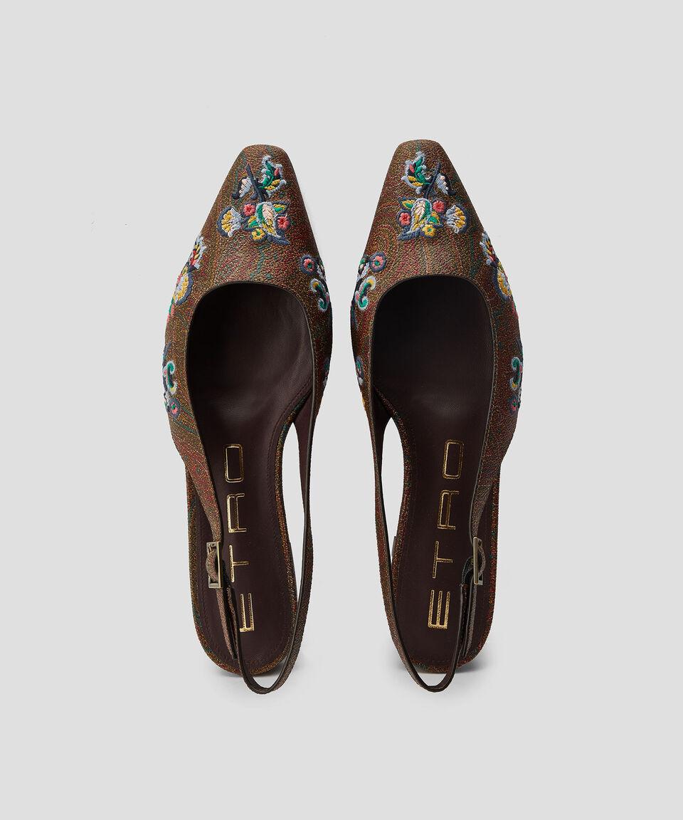 Etro Flats Slingback Paron Etro Brown en piel Mujer Libre de impuestos