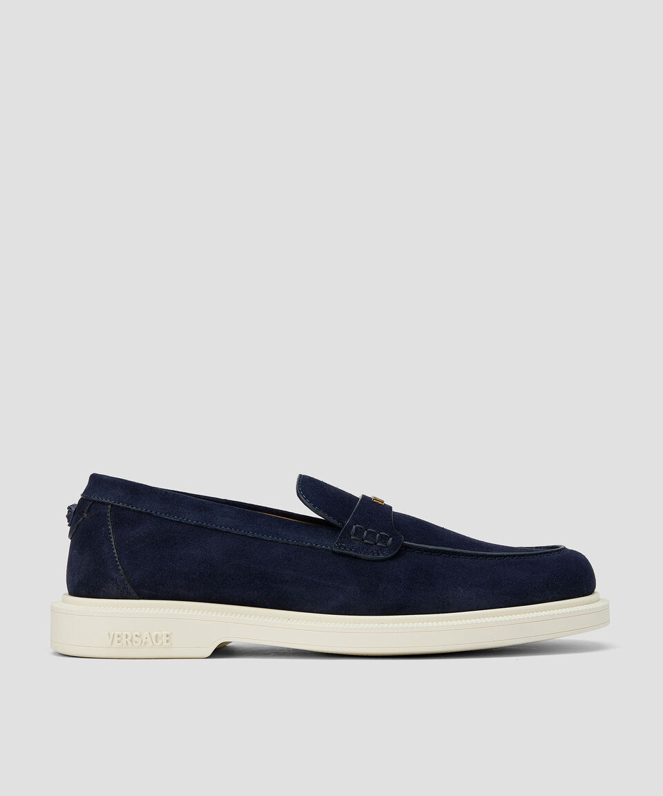 Versace Mocasines en piel gamuza con cinta Hombre