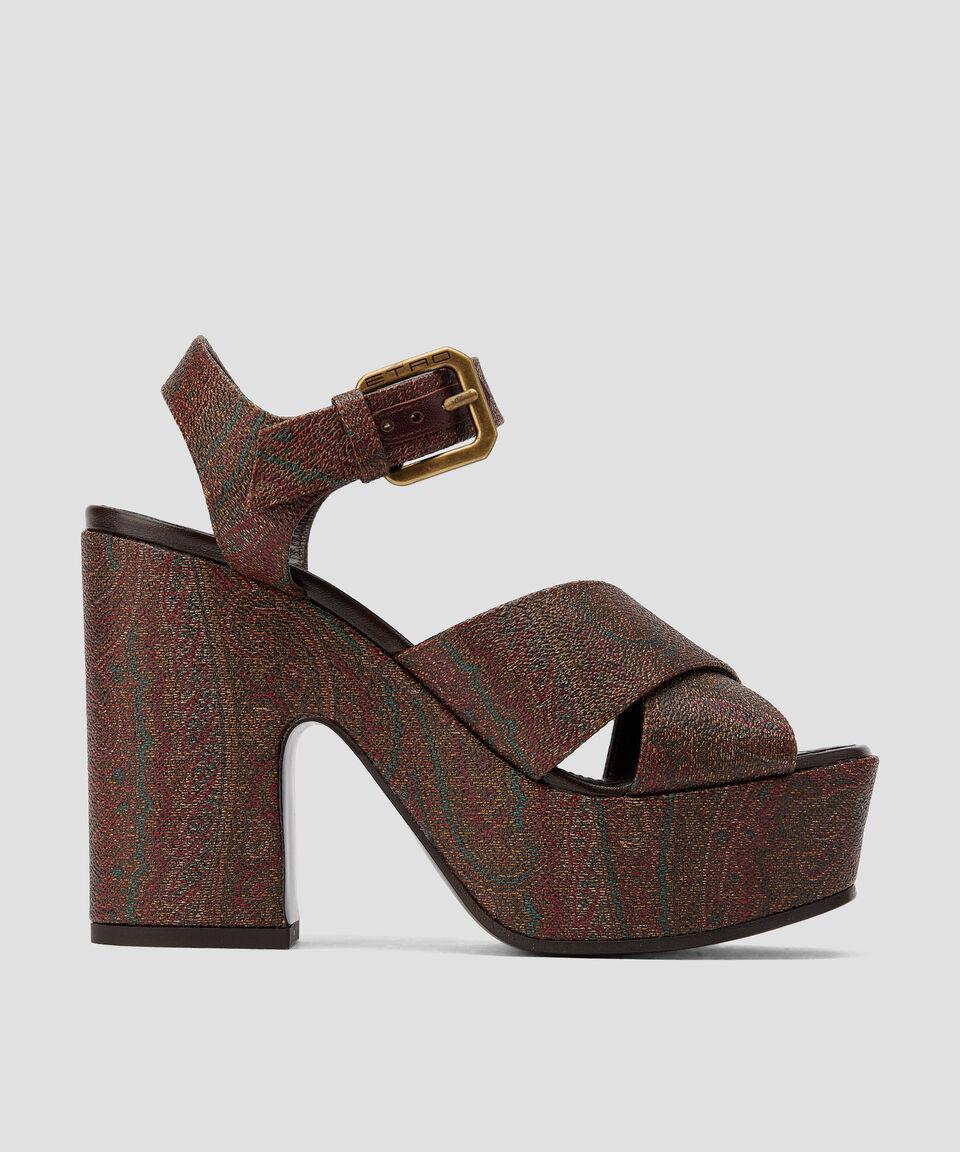 Etro Sandalias con tacón alto de media luna y plataforma Mujer