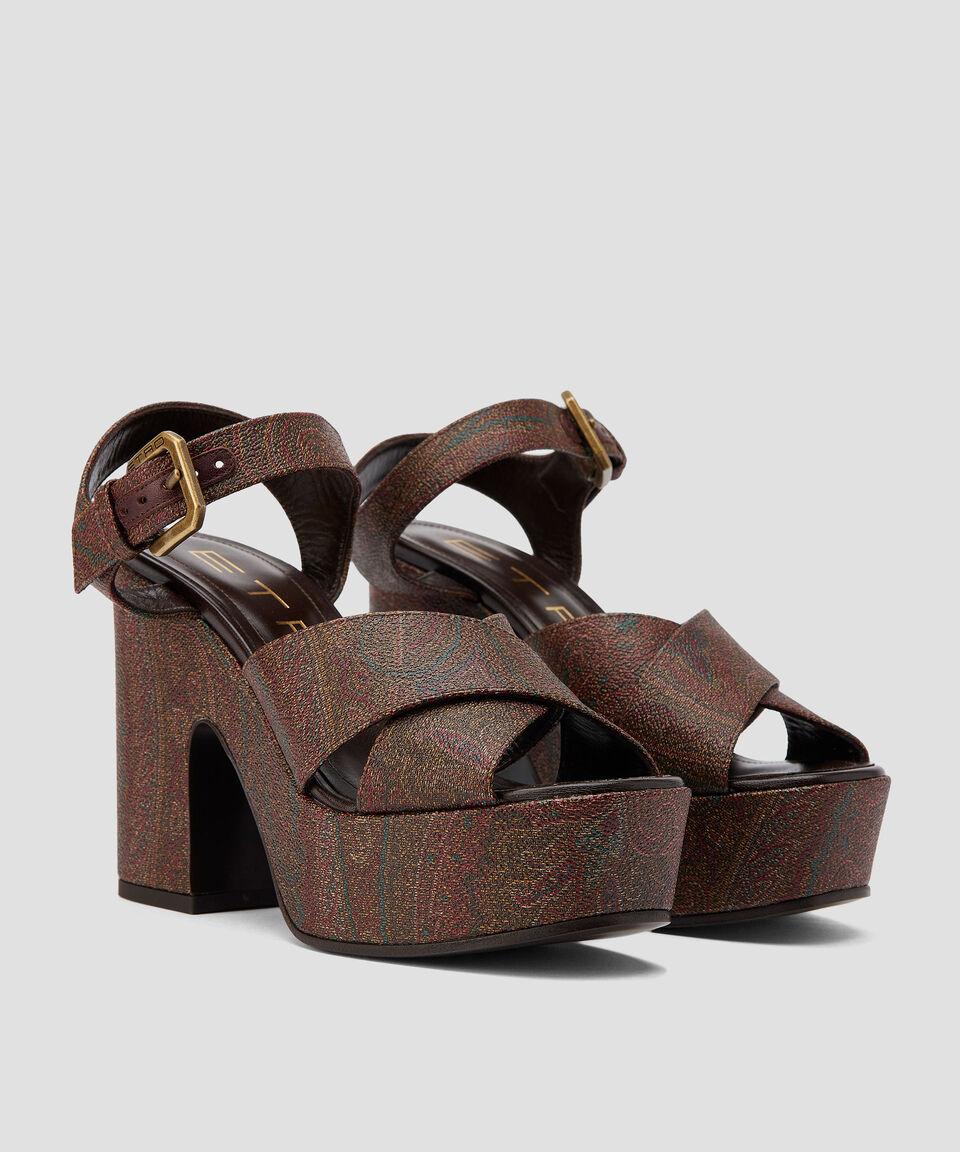 Etro Sandalias con tacón alto de media luna y plataforma Mujer Los más vendidos