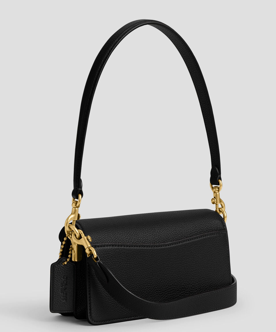 COACH Bolsa Shoulder negra en piel Tabby granulada Mujer Oferta especial