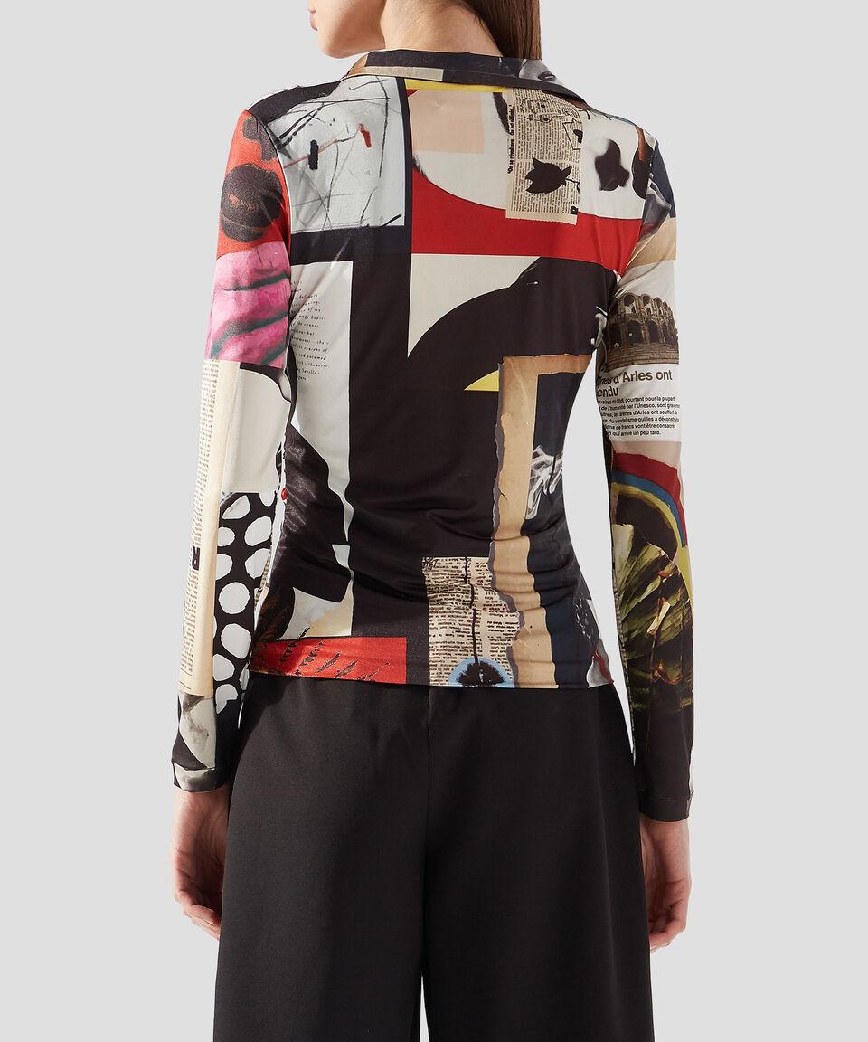 Desigual Playera cuello V manga larga multidiseño Mujer COMPRAR AHORA