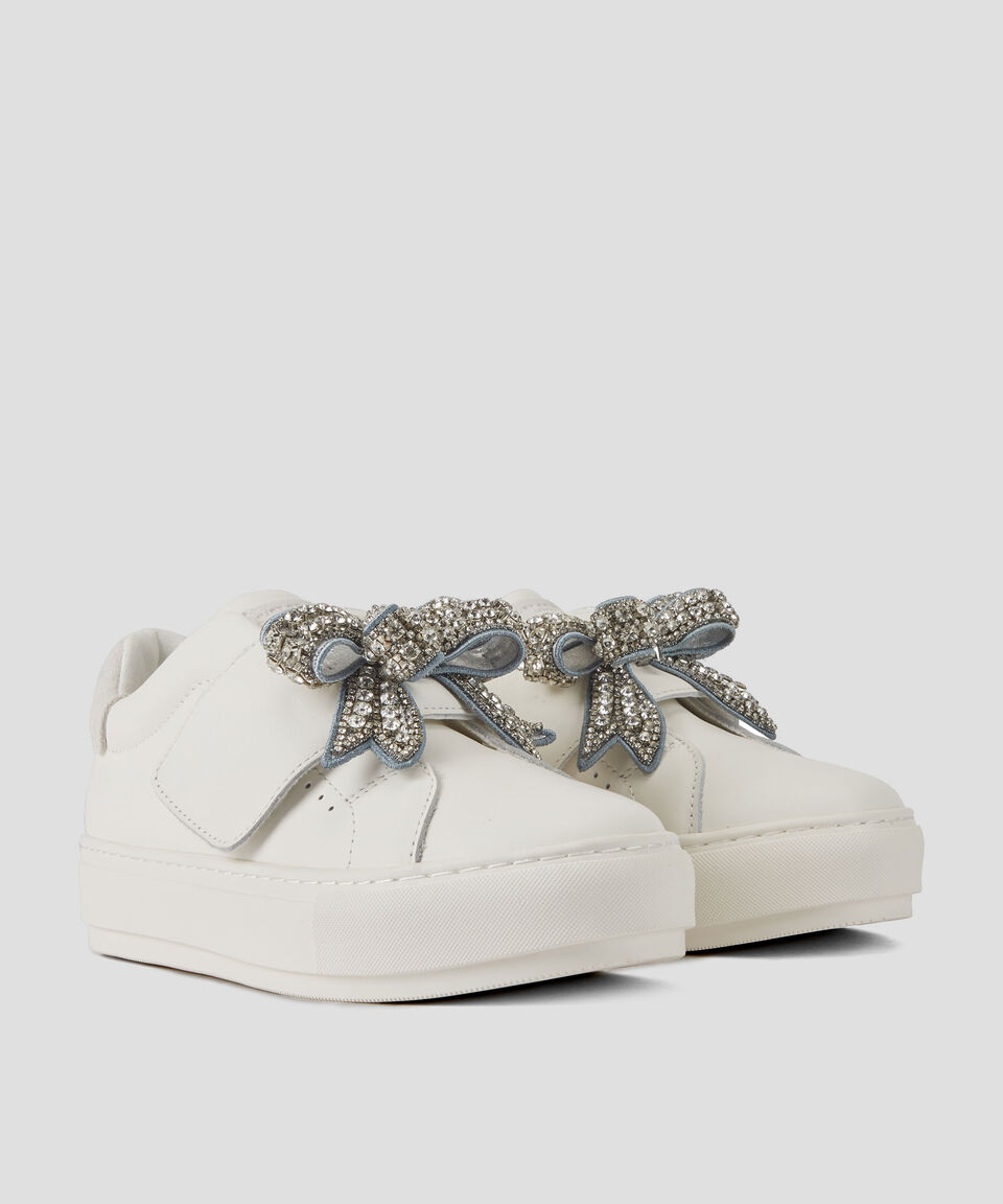 Kurt Geiger Tenis casuales en piel Laney Bow Mujer Oferta especial de fábrica
