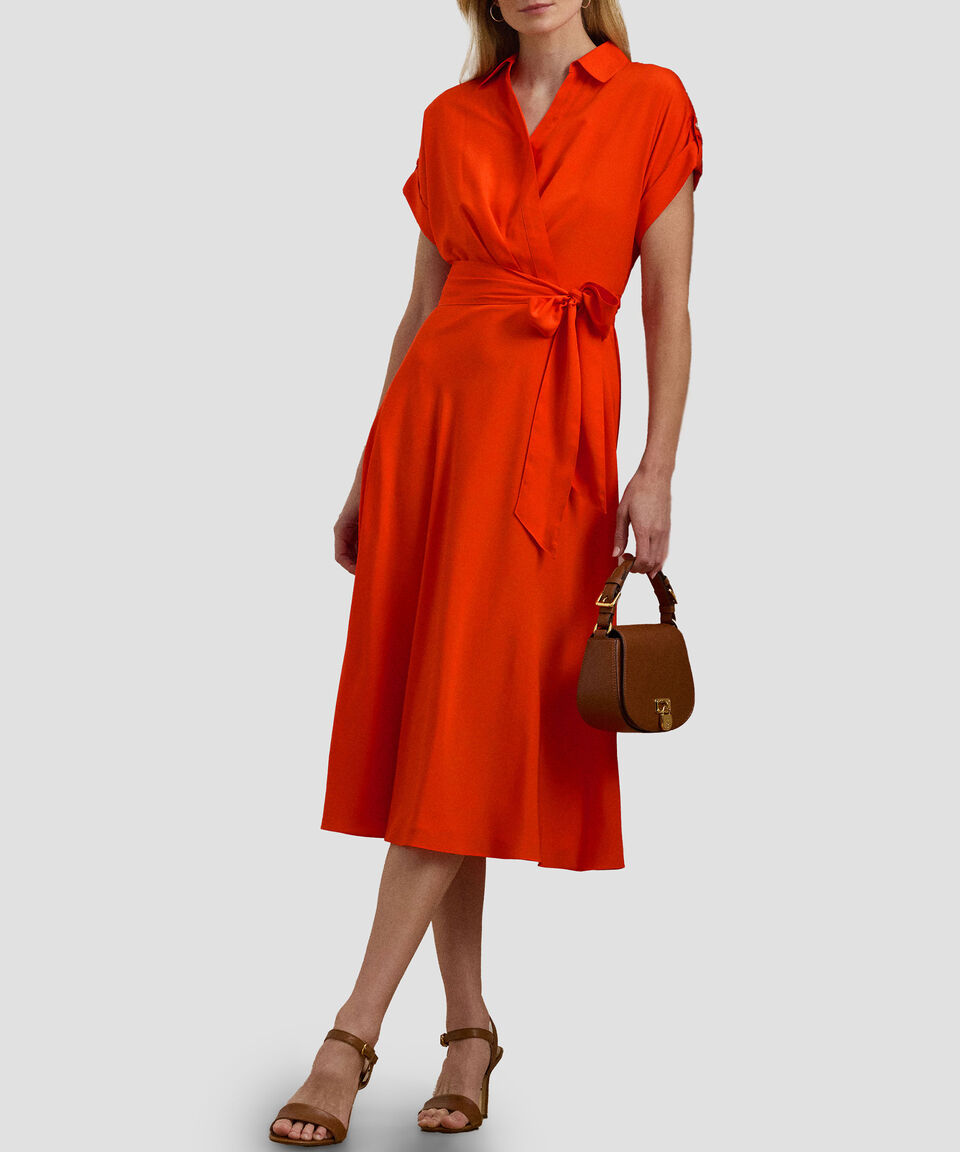 Lauren Vestido midi con cinturón Mujer