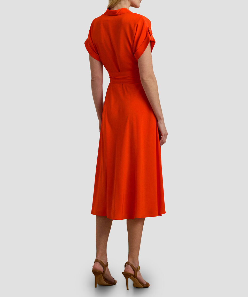 Lauren Vestido midi con cinturón Mujer Tienda de fábrica