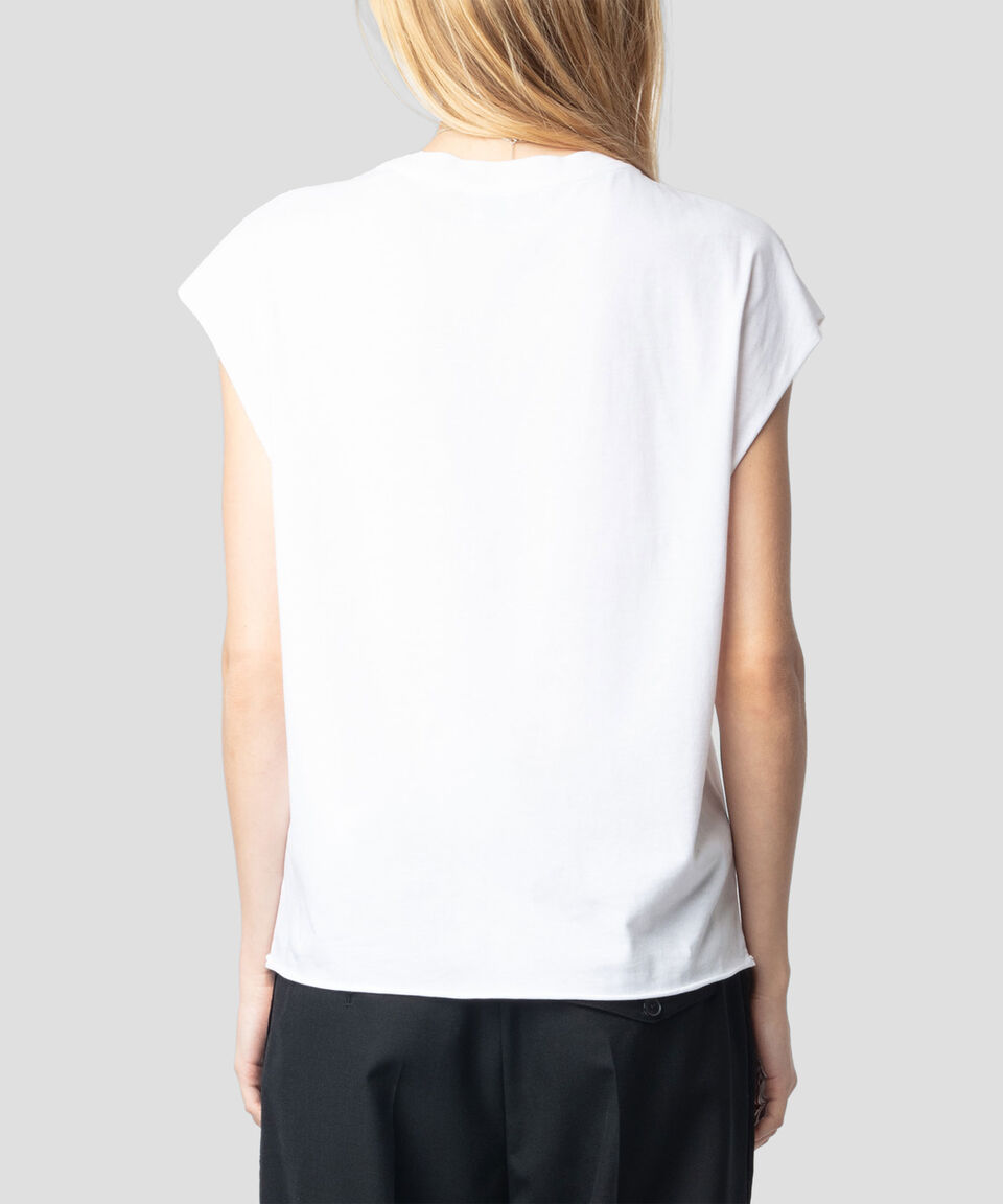 Zadig & Voltaire Playera cuello redondo manga corta con pedrería Mujer Grandes ahorros