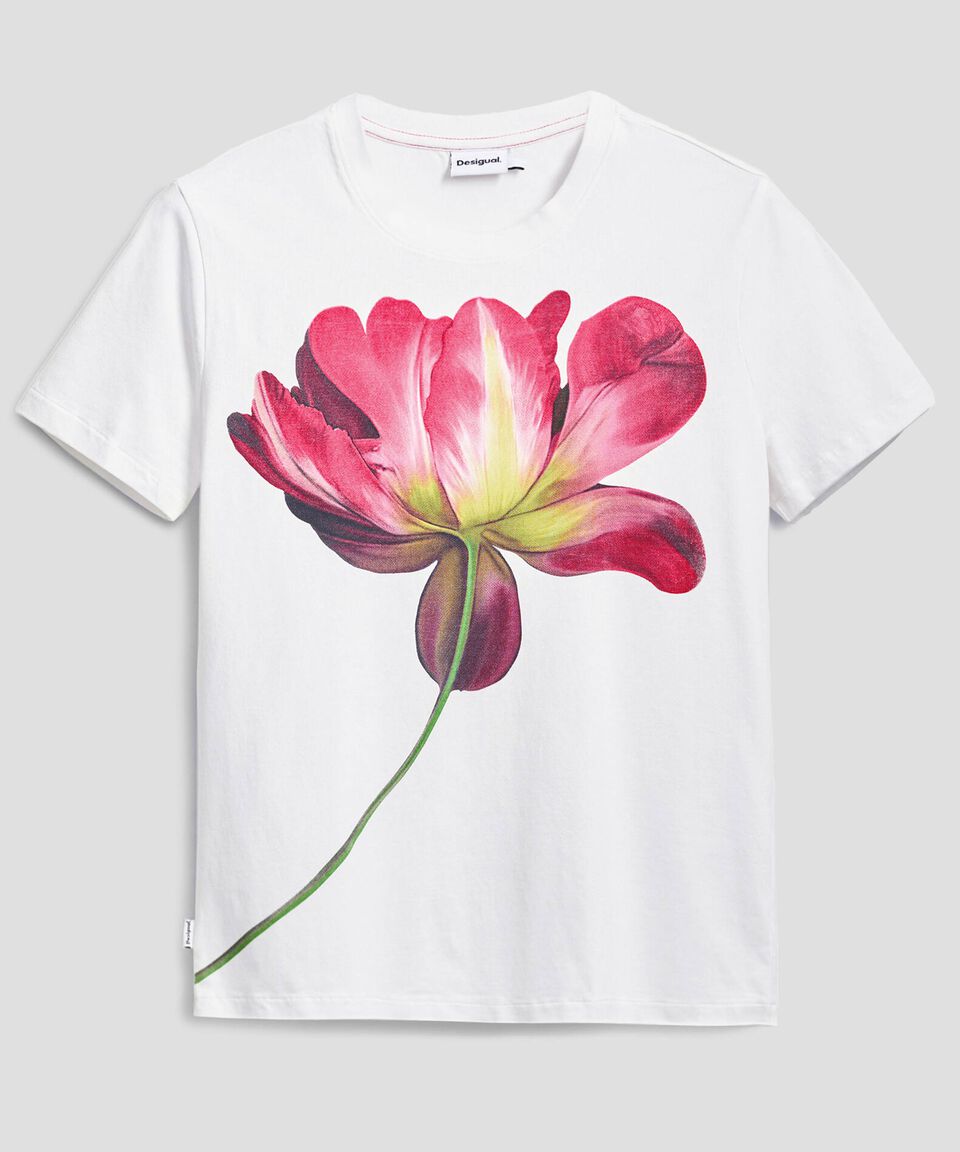 Desigual Camiseta flor grande Mujer Tienda