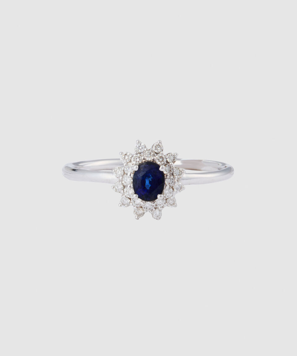 Eternity Anillo en Oro Blanco de 14 Kilates con Incrustación Mujer