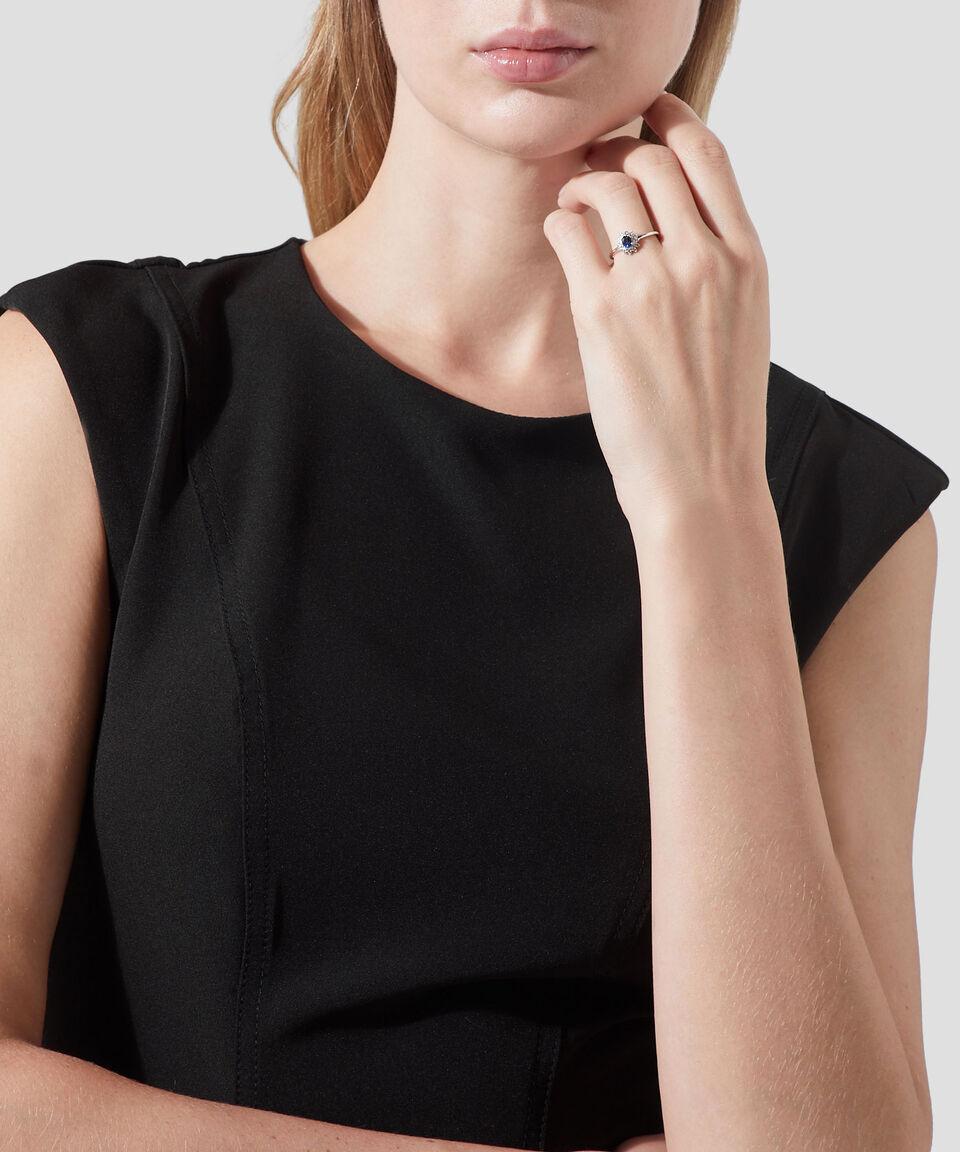 Eternity Anillo en Oro Blanco de 14 Kilates con Incrustación Mujer Superdescuento