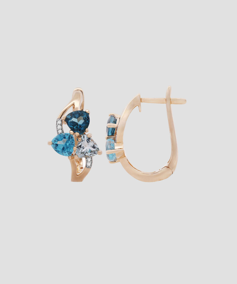 Eternity Aretes en oro amarillo 14 Kts con topacio Mujer