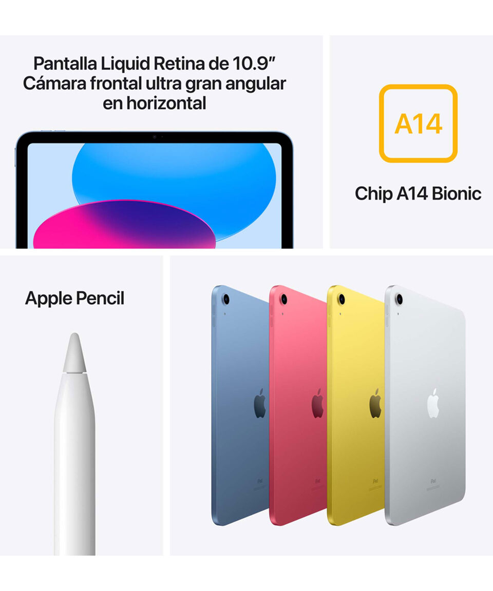 Apple iPad (Décima generación) 10.9" Chip A14 Bionic 64 GB Plata Solo queda un día