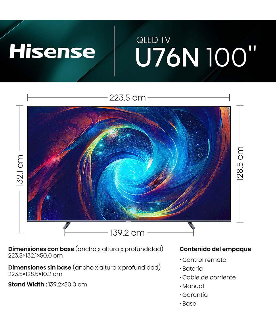Hisense Pantalla 100" Plana QLED 4K Google TV 100U76N En oferta