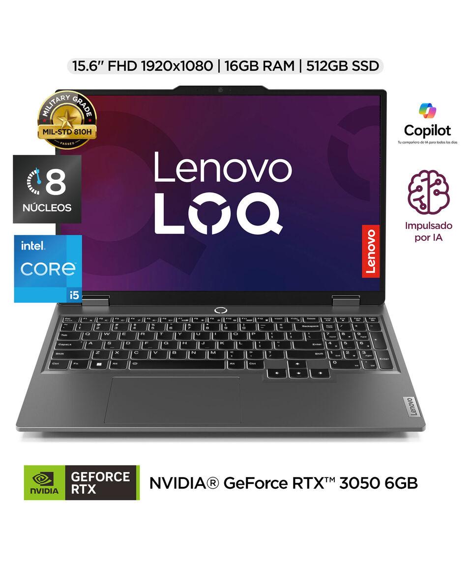 Lenovo Laptop Gaming 15.6" NVIDIA GeForce RTX 3050 Intel Core i5-12450HX RAM 16 GB SSD 512 GB Gris