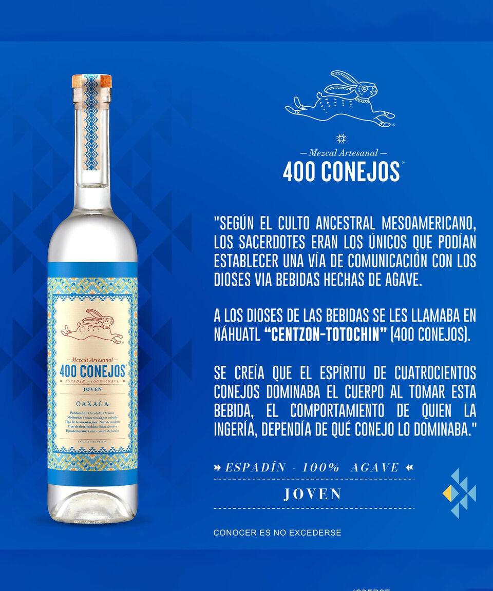 400 Conejos Mezcal Espadín 400 Conejos 750 ml Envío gratis