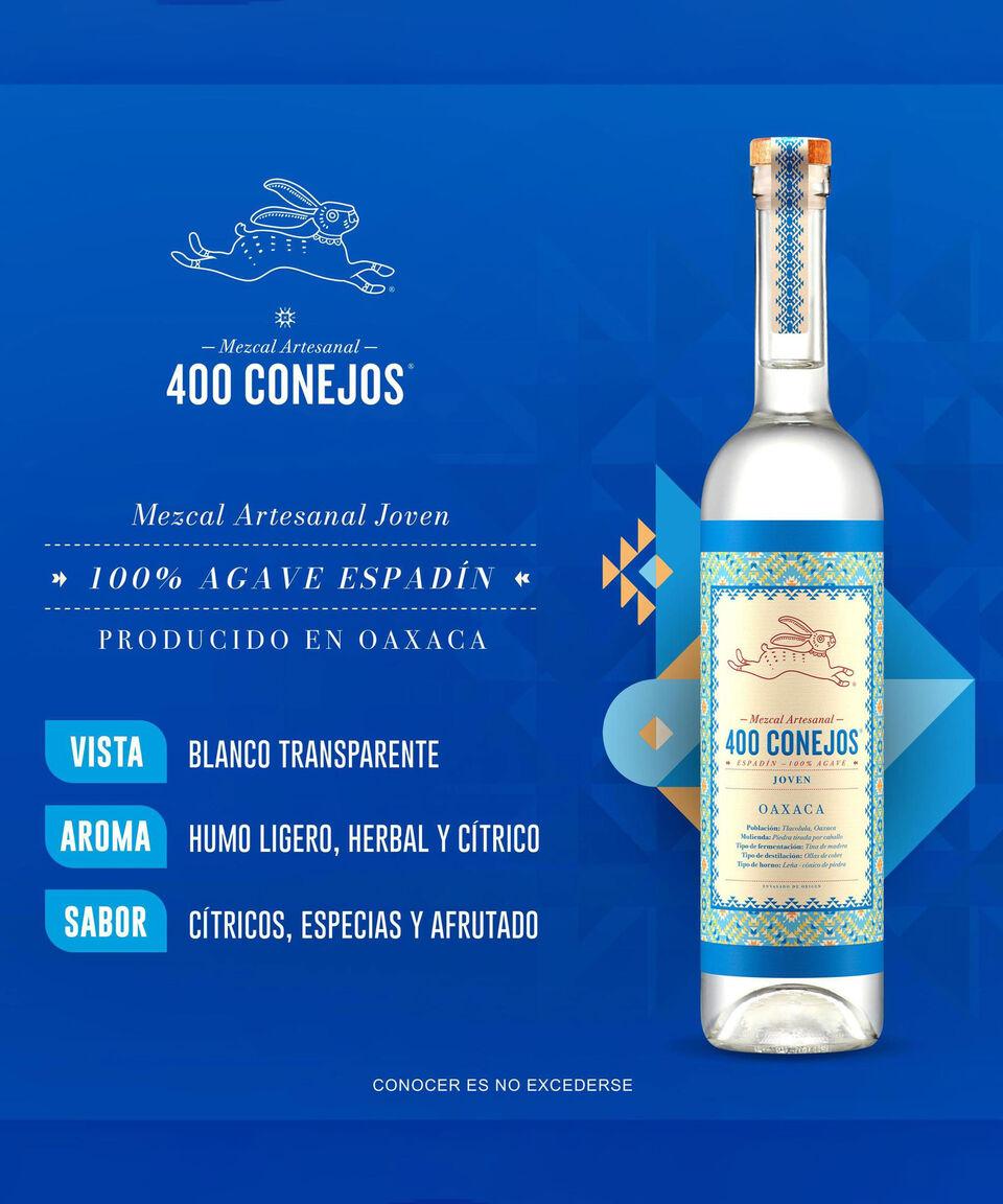 400 Conejos Mezcal Espadín 400 Conejos 750 ml Envío gratis