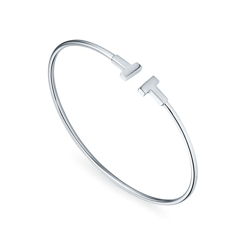 Tiffany & Co. Tiffany T Pulsera Wire estrecha de oro blanco Superdescuento