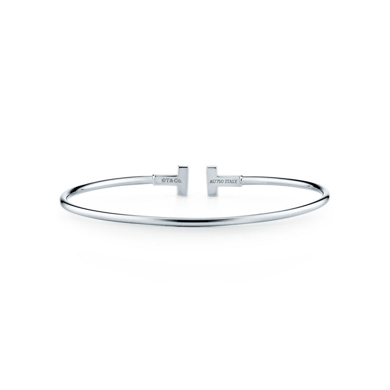 Tiffany & Co. Tiffany T Pulsera Wire estrecha de oro blanco Superdescuento