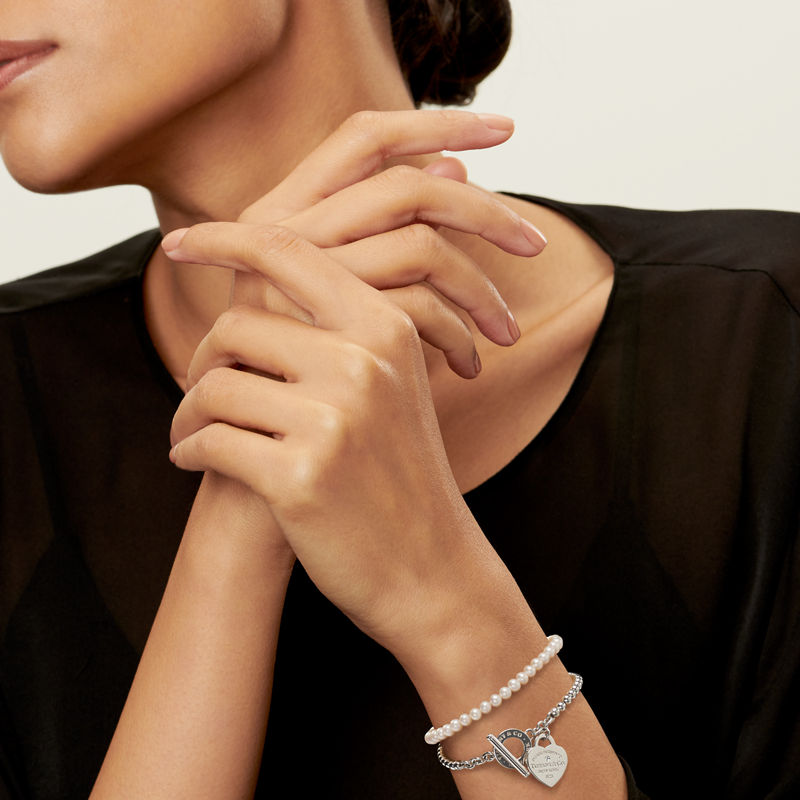 Tiffany & Co. Return to Tiffany™ Pulsera de cuentas de varias vueltas en plata con perlas y un diamante tamaño pequeño Envío internacional gratuito