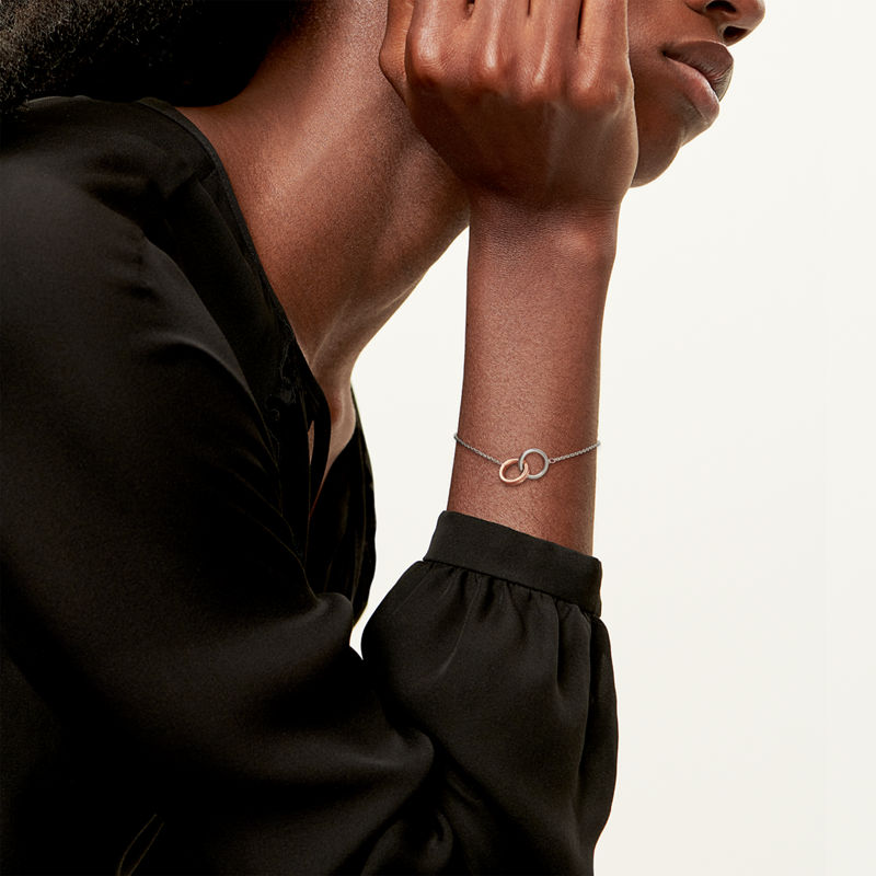 Tiffany & Co. Tiffany 1837™ Pulsera de cadena con círculos entrelazados en plata de ley y oro rosa Libre de impuestos