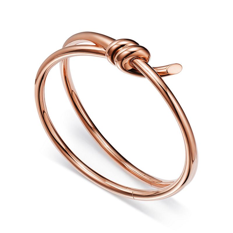 Tiffany & Co. Tiffany Knot Brazalete articulado de dos vueltas en oro rosa Última moda
