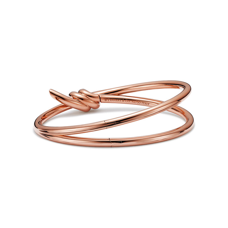 Tiffany & Co. Tiffany Knot Brazalete articulado de dos vueltas en oro rosa Última moda