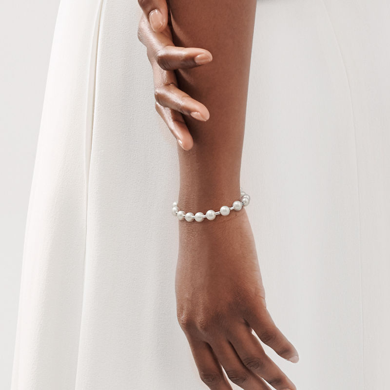 Tiffany & Co. Tiffany HardWear Pulsera de perla en plata 7-8 mm Descuento por venta flash