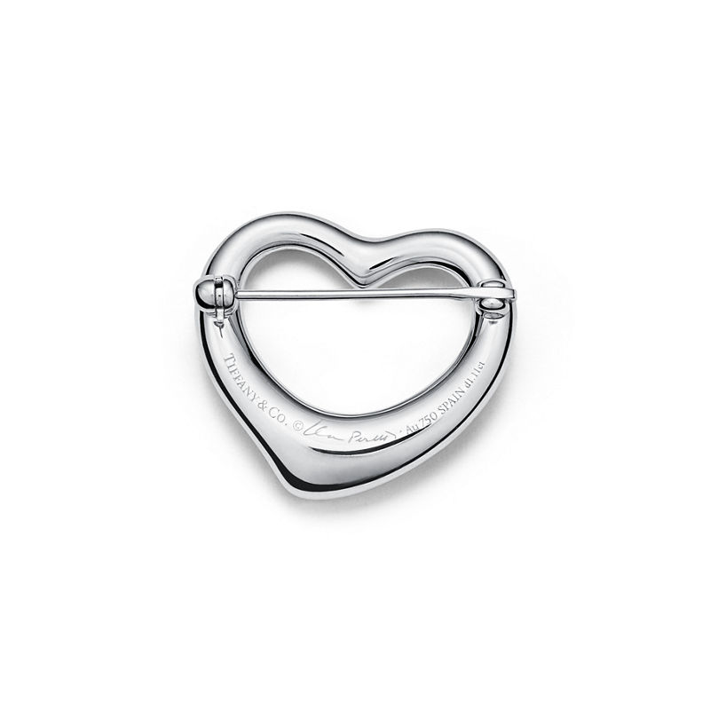 Tiffany & Co. Elsa Peretti® Broche Open Heart de platino con diamantes en pavé 2025