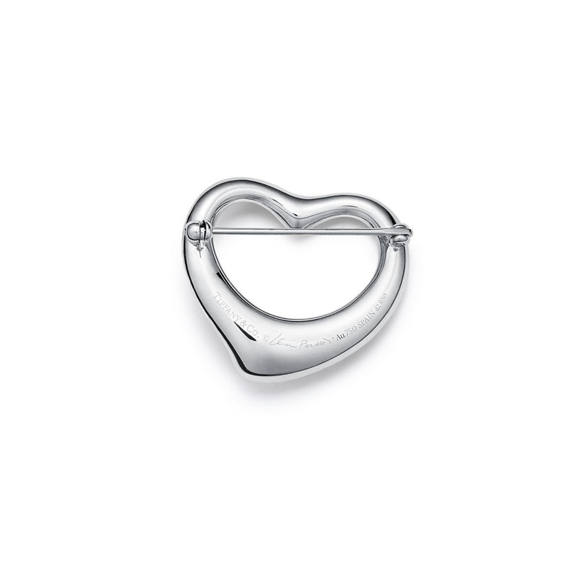 Tiffany & Co. Elsa Peretti® Broche Open Heart de platino con diamantes en pavé En línea