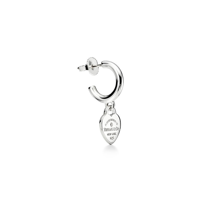 Tiffany & Co. Return to Tiffany™ Pendientes de aro en plata de ley con diamantes mini Outlet