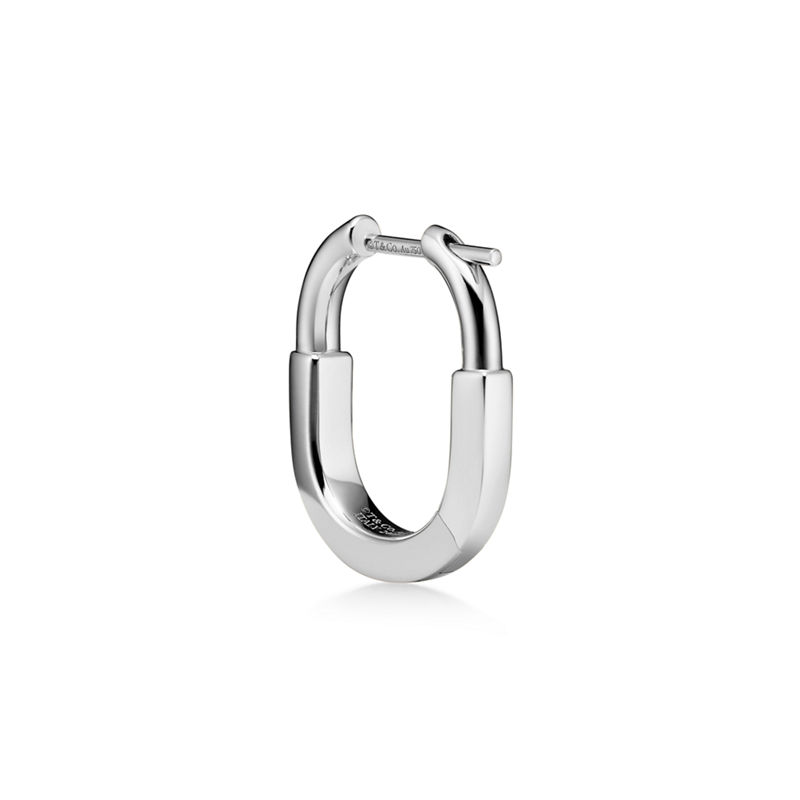 Tiffany & Co. Tiffany Lock Pendientes pequeños de oro blanco con diamantes Oferta especial