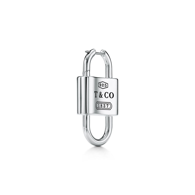 Tiffany & Co. Tiffany 1837™ Pendientes largos con candado doble grande de plata de ley Últimos 3 días
