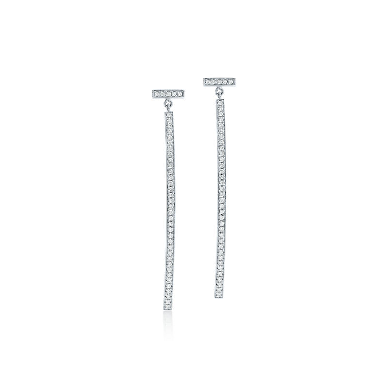 Tiffany & Co. Tiffany T Pendientes estilo barra de diamantes de oro blanco