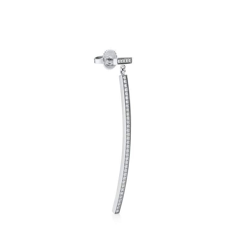 Tiffany & Co. Tiffany T Pendientes estilo barra de diamantes de oro blanco COMPRAR AHORA